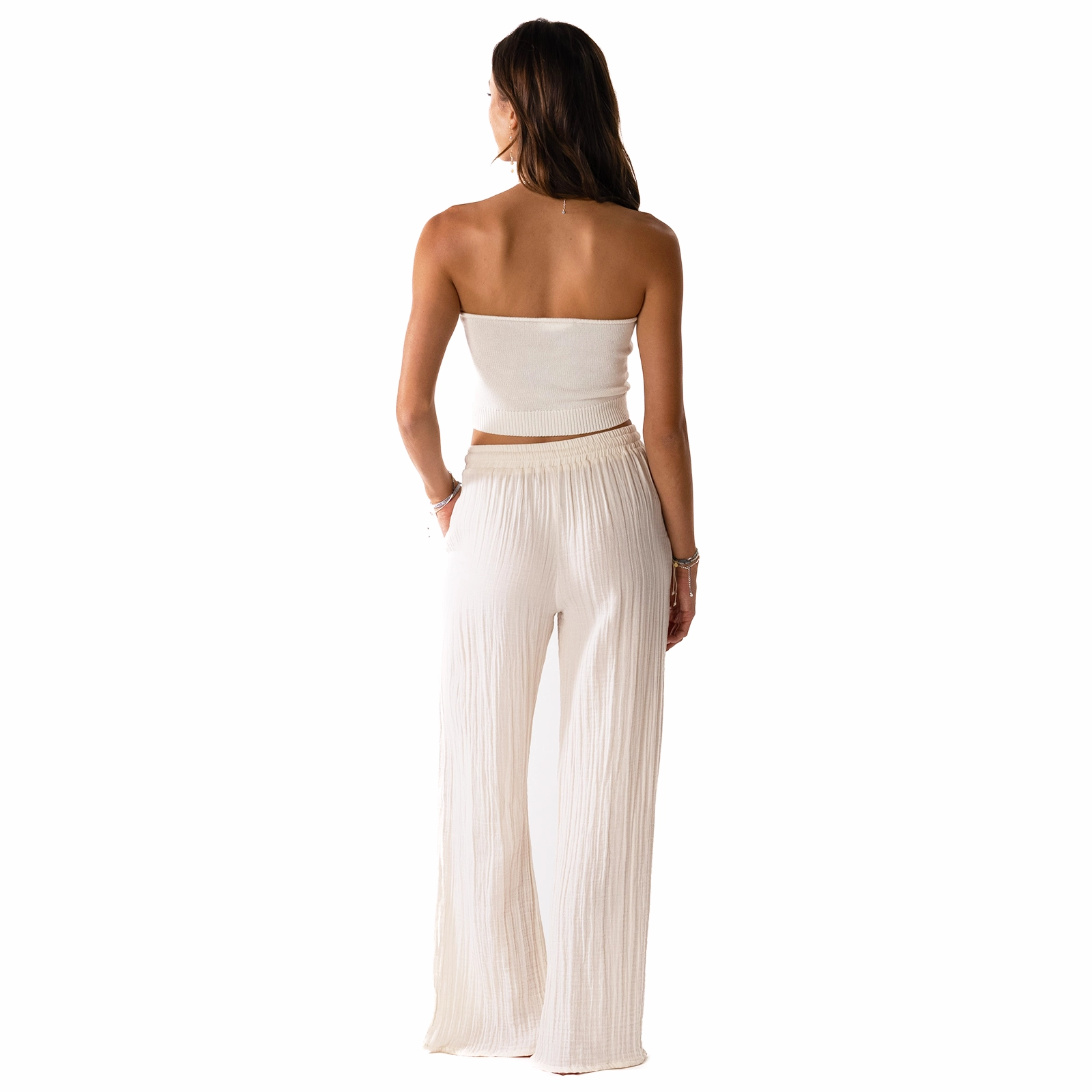 slim fit Durable Construction Cream Cotton Cabana Pants