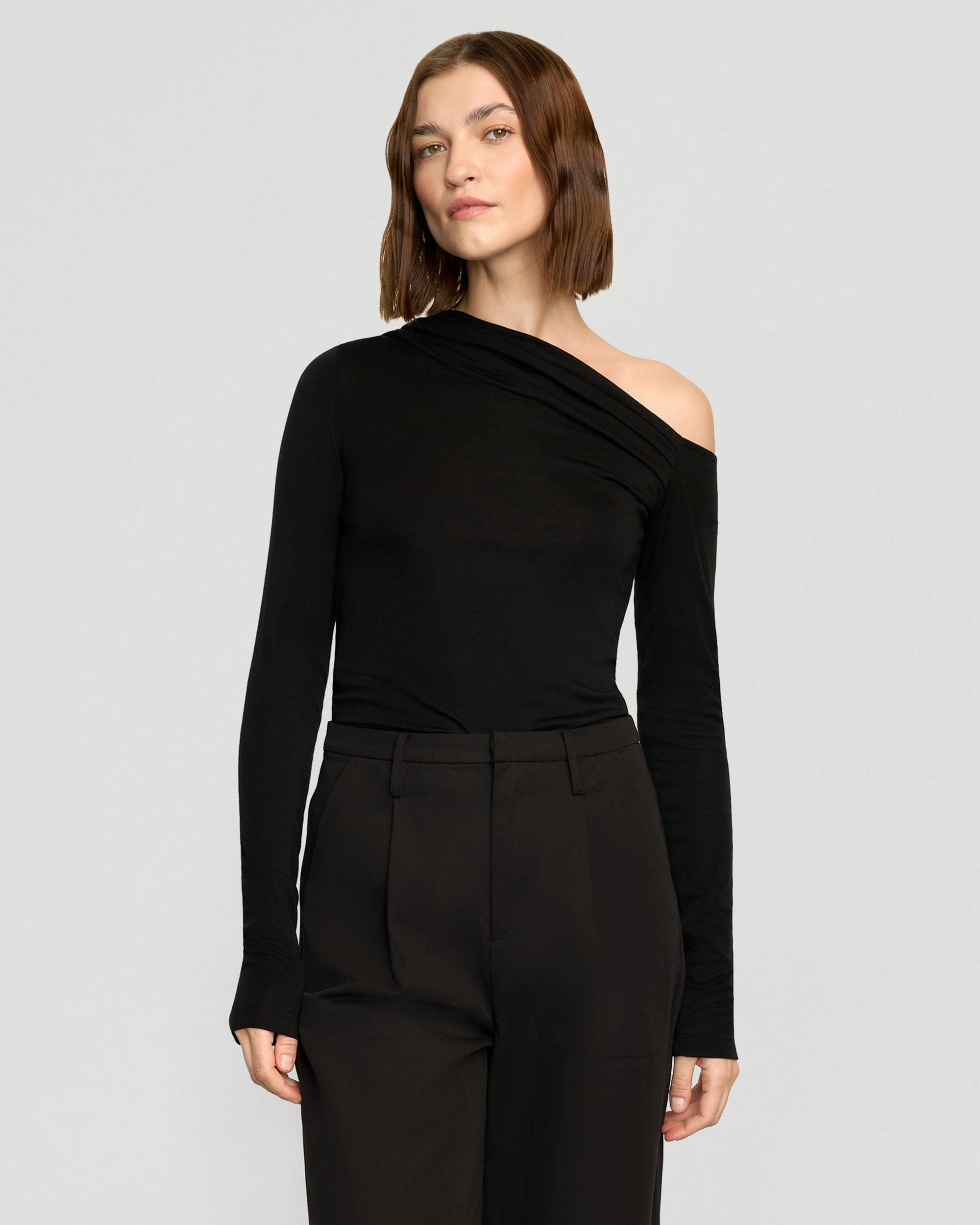 Ayra Tencel-Wool Off-Shoulder Tee Non Chafing Edges
