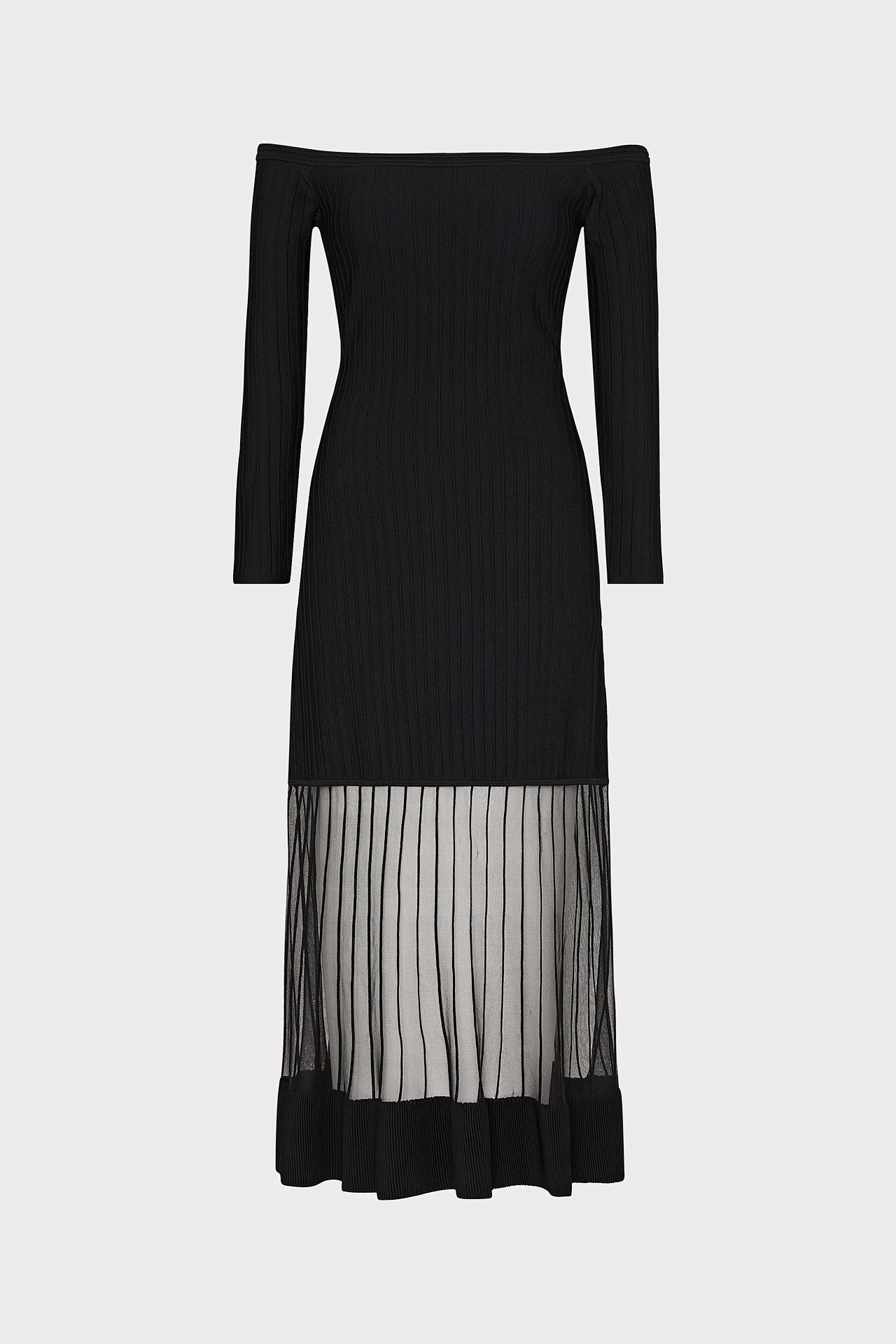 Off The Shoulder Sheer Knit Midi Dress Chilly Days Just Right