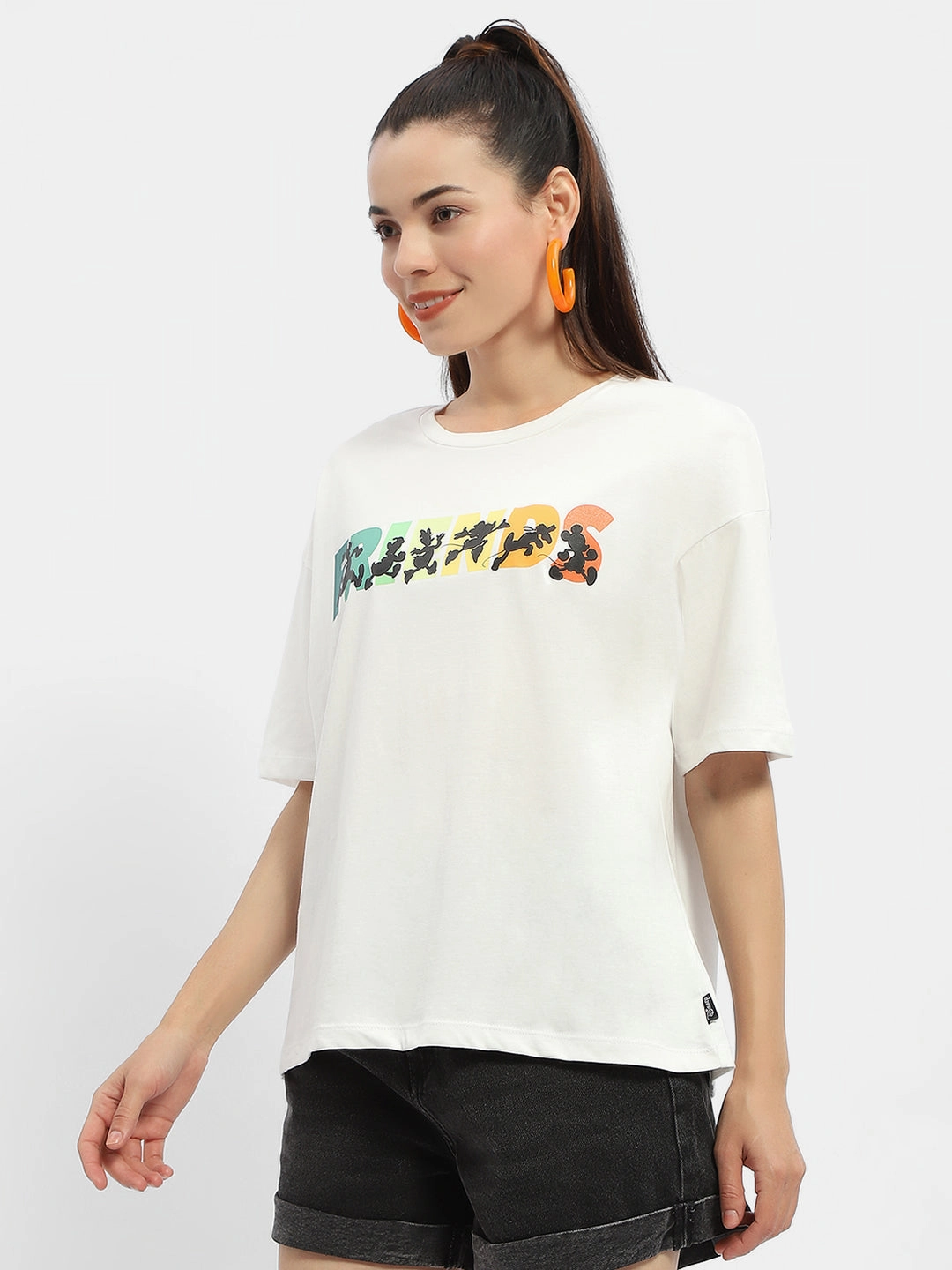 Madame Disney Graphic Print White Regular T-Shirt Quick Fit Wear Casual Appeal
