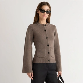 Eames Organic Cotton-Wool Cardigan Hypoallergenic Yarn Construction Urban Layer