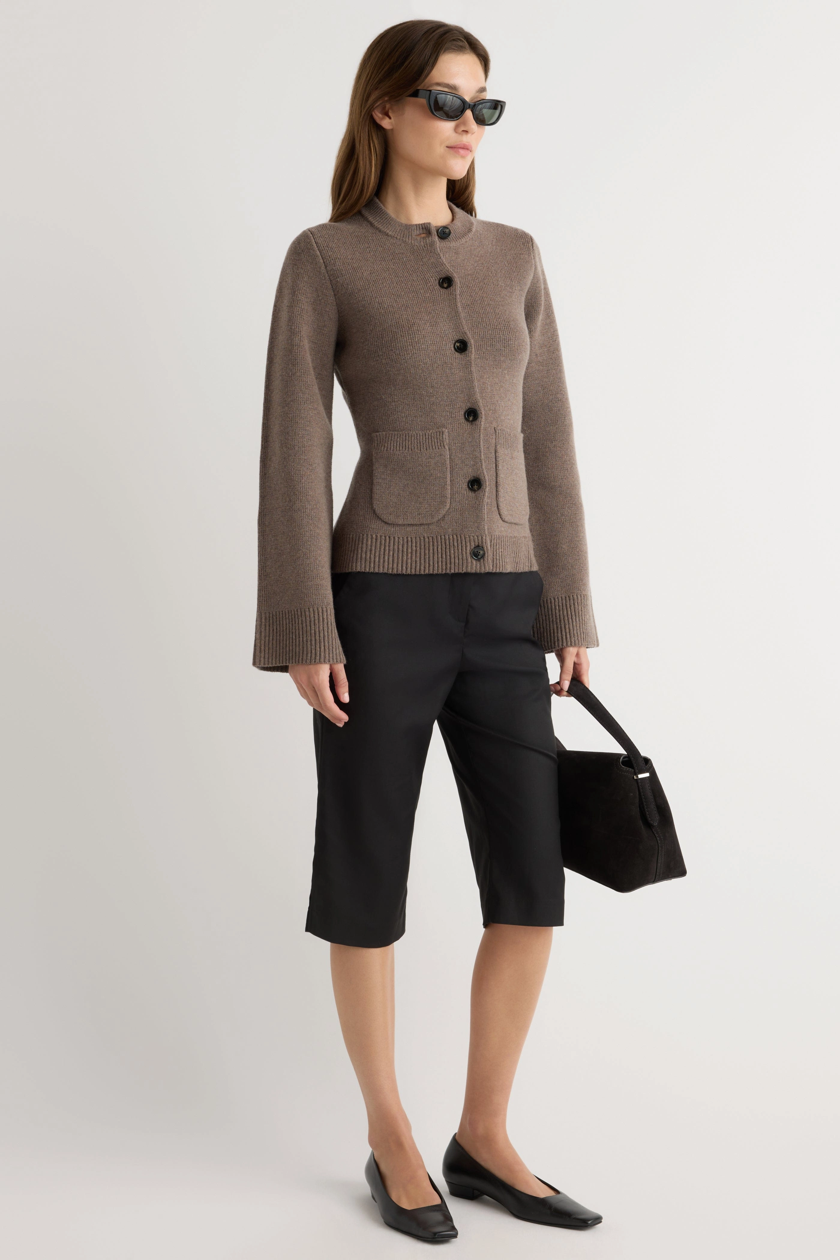 High Twist Yarn Structure Eames Organic Cotton-Wool Cardigan