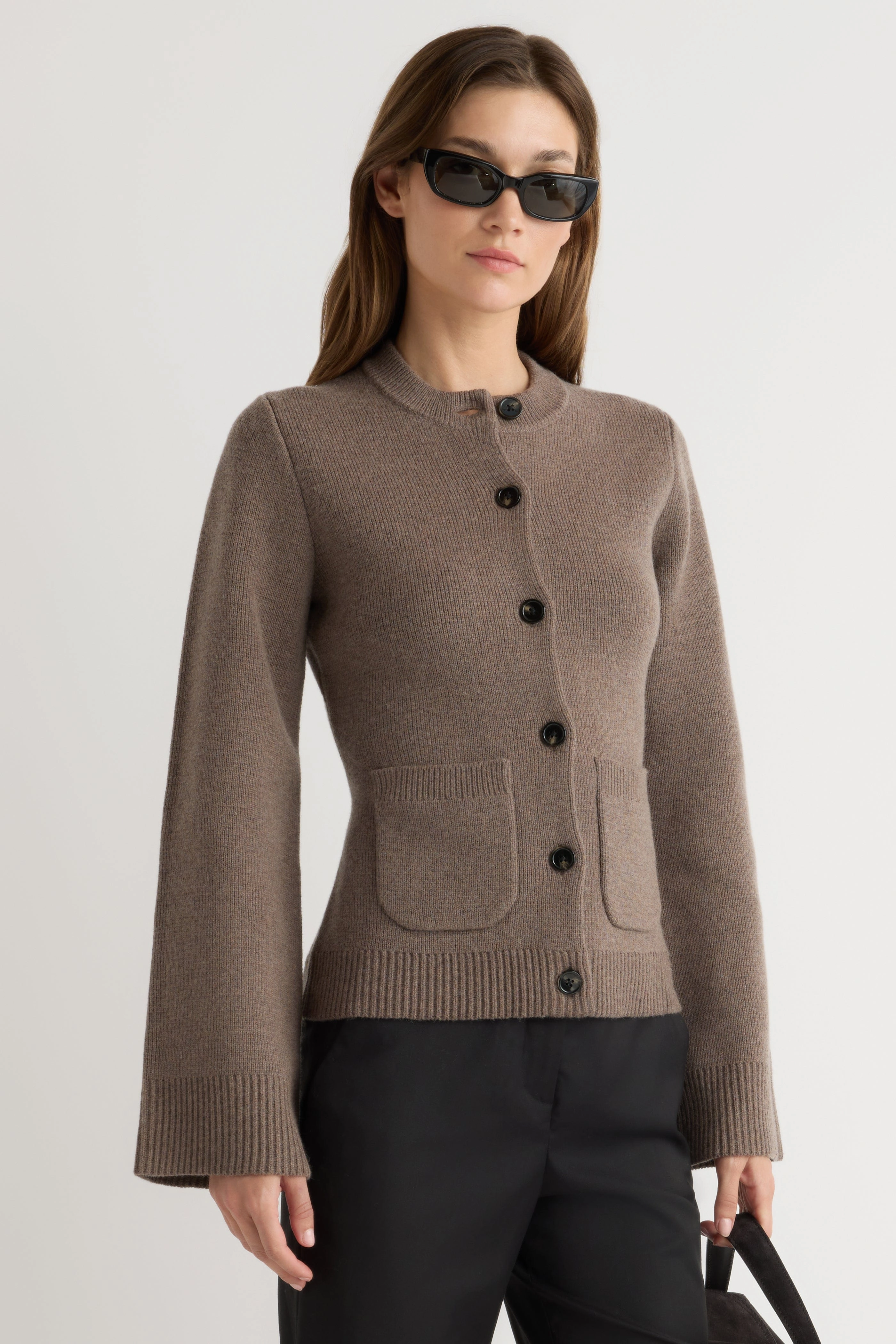 Eames Organic Cotton-Wool Cardigan Comfy Knit Outfit