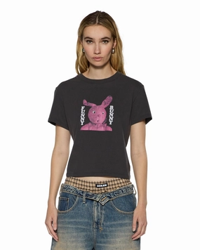 FUNNY BUNNY SHRUNKEN SS TEE WASHED BLACK AntiOdorTreatment Ventilated Side Panels
