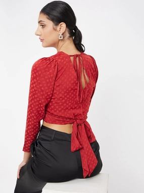 Double Faced Jersey Knit HeatPressedLogos Madame Rust Crop Top