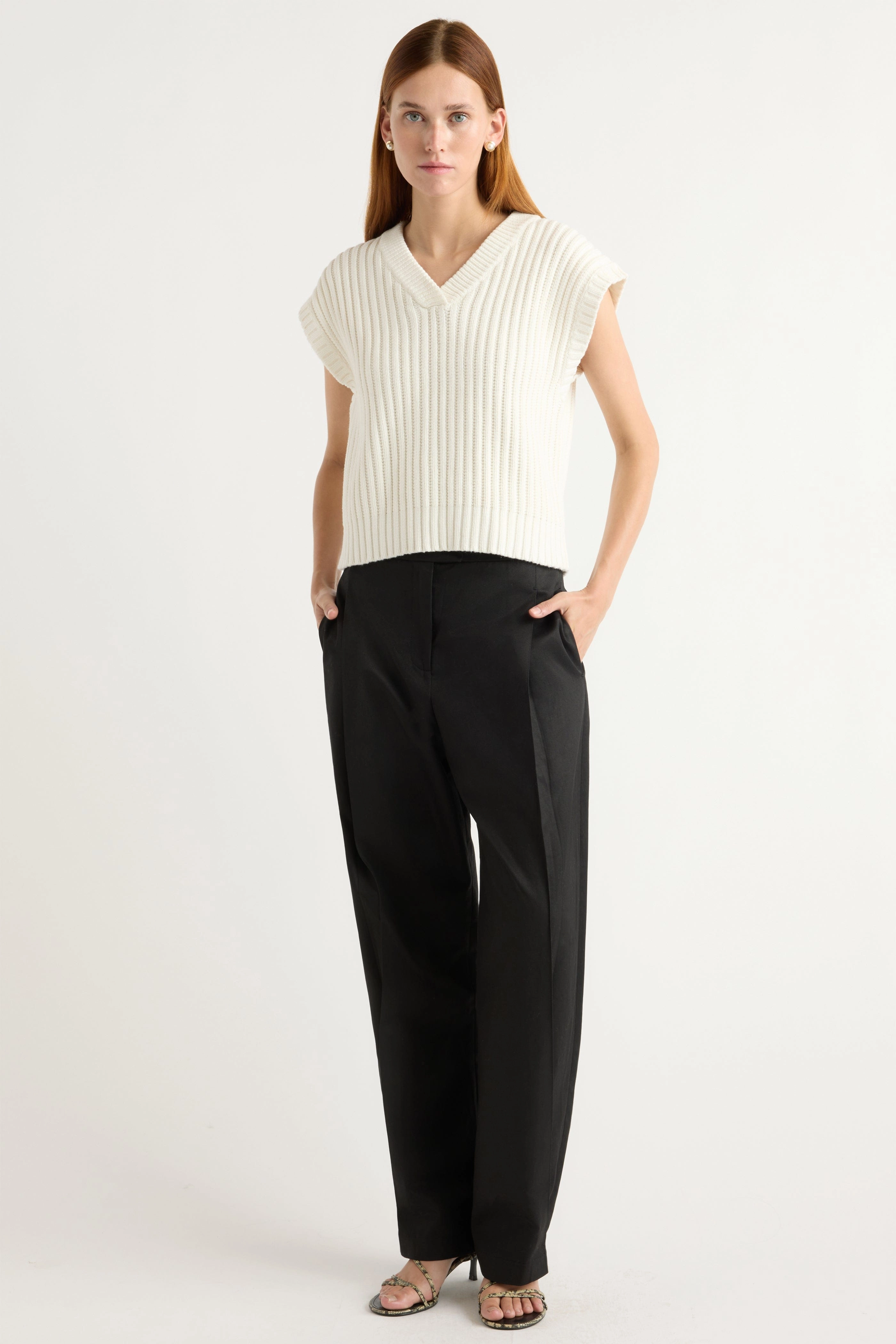 Nicola Organic Cotton Sweater Vest Durable Stitching