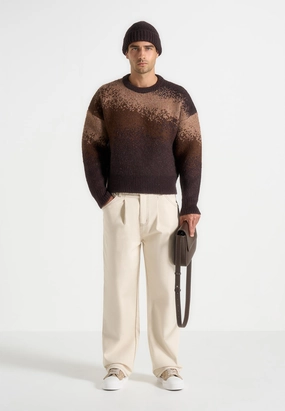 Butter Soft Finishing Yani - Ombr?? Wool Crewneck Sweater - Brown