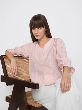 PocketDetails Madame Nylon Swarovski Dart Detailed Peach Top
