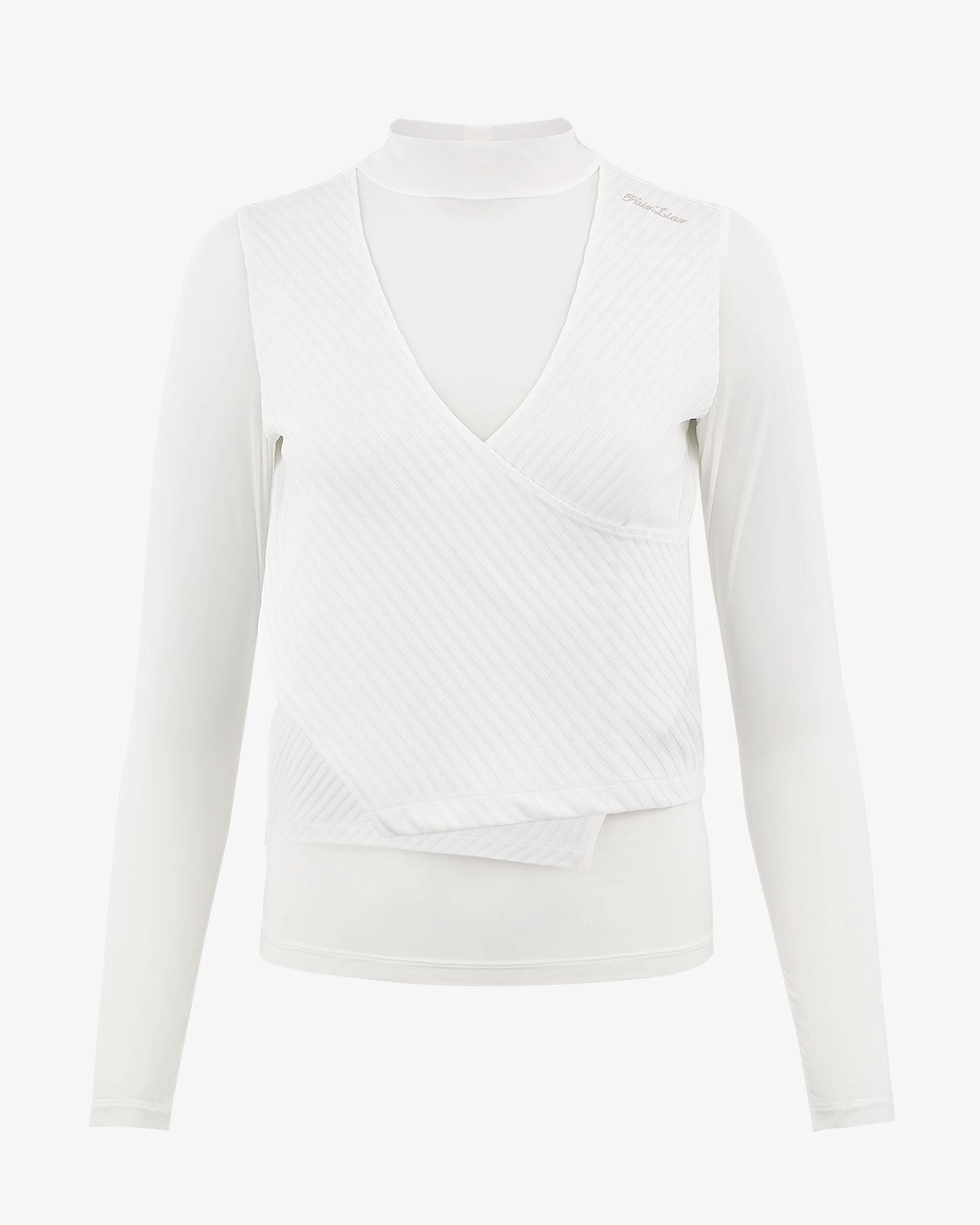 AntiPilling Surface Minimalist Collar Rib layered cooling t-shirt - White