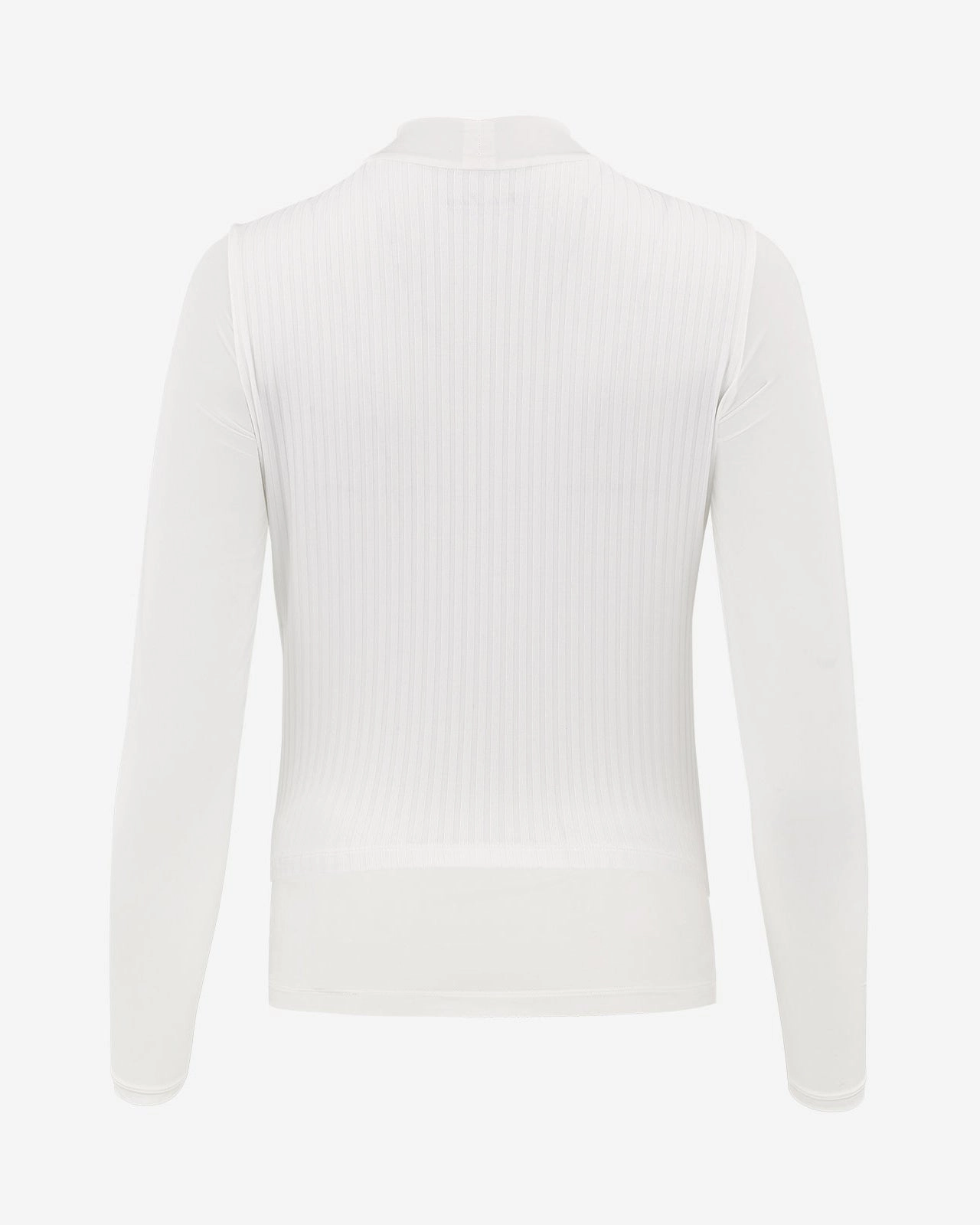 Rib layered cooling t-shirt - White Snag Resistant Fabric