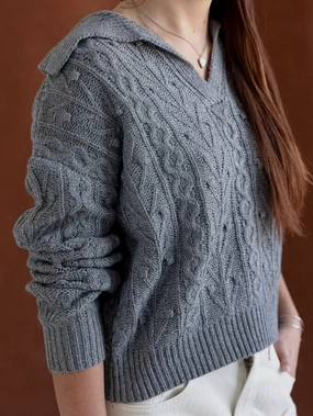 Simple Form Grey Wide Cable Knit