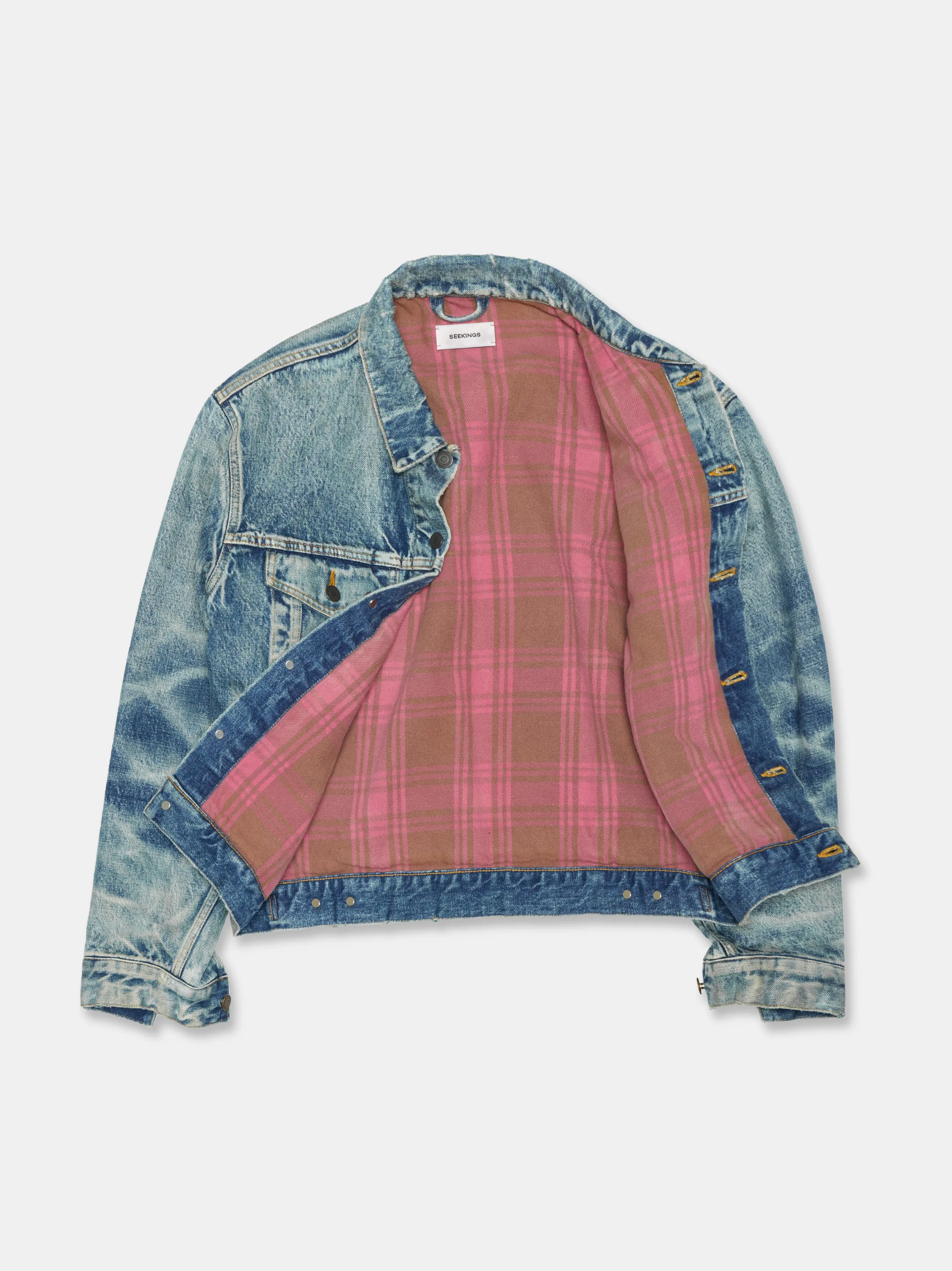 QUILTED DENIM LINER JACKET IN VINTAGE WASHED INDIGO