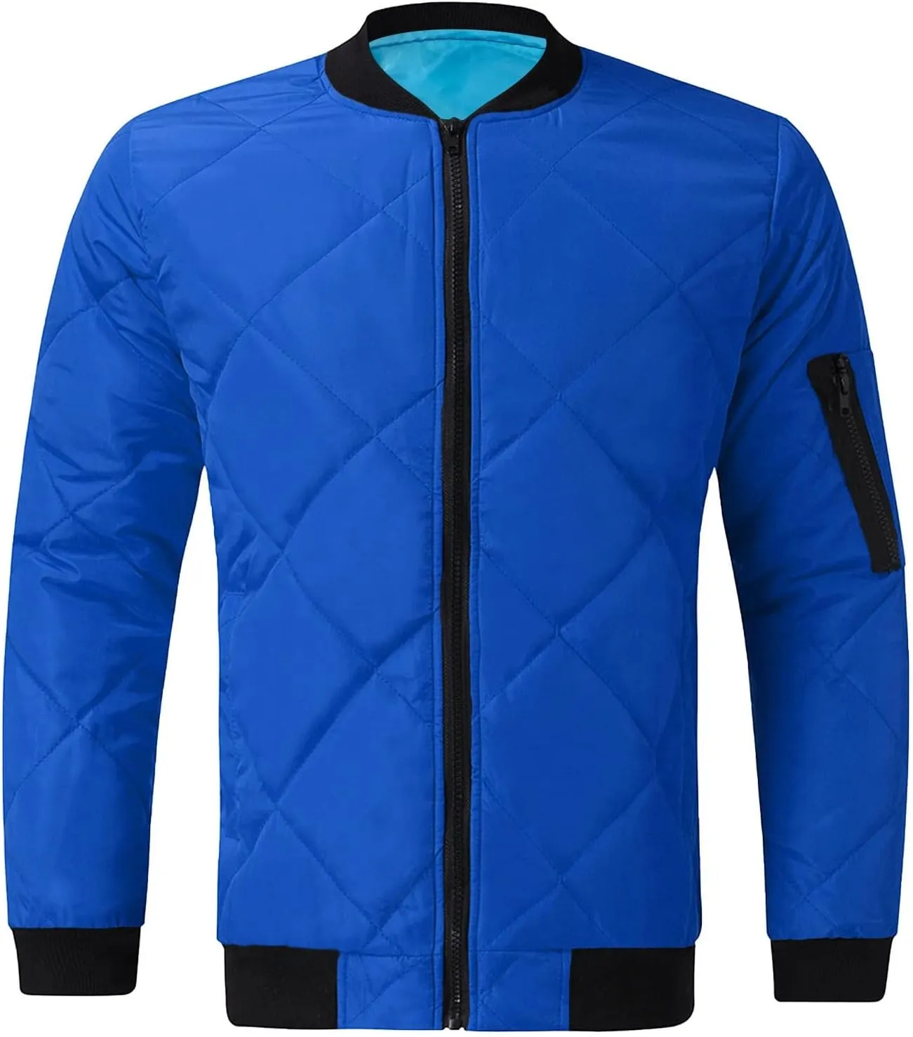Quilted Insulated Jacket Mens Lightweight Puffer Jacket Zip up Padded Coat Warm Down Jacket Casual Winter Coats
