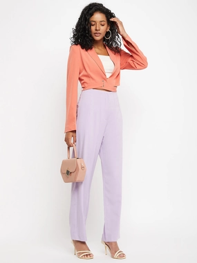 AdjustableHood MultiPocket Configuration Madame Tie-Around Waist Coral Blazer