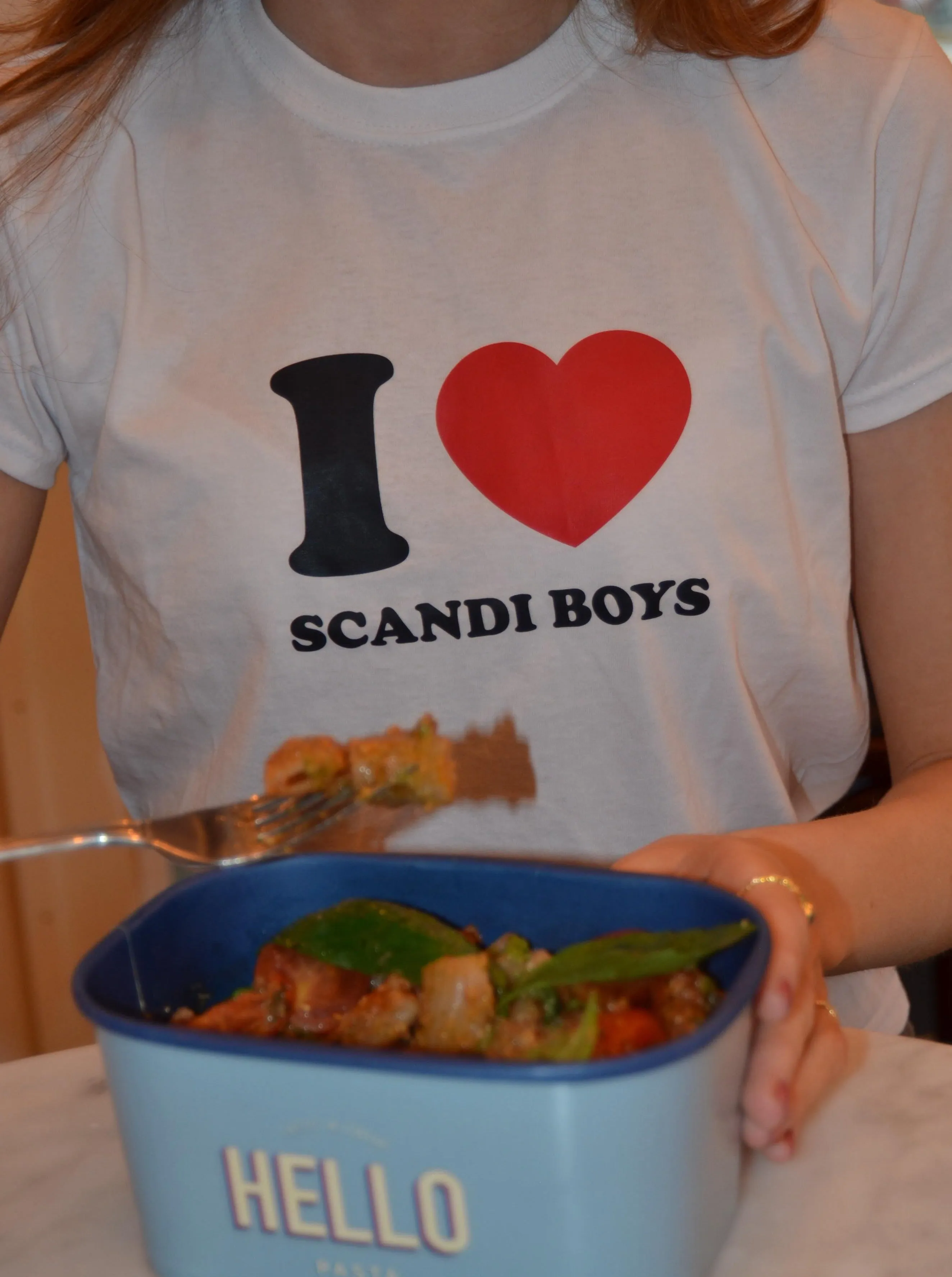 "I love scandi boys" baby tee - white