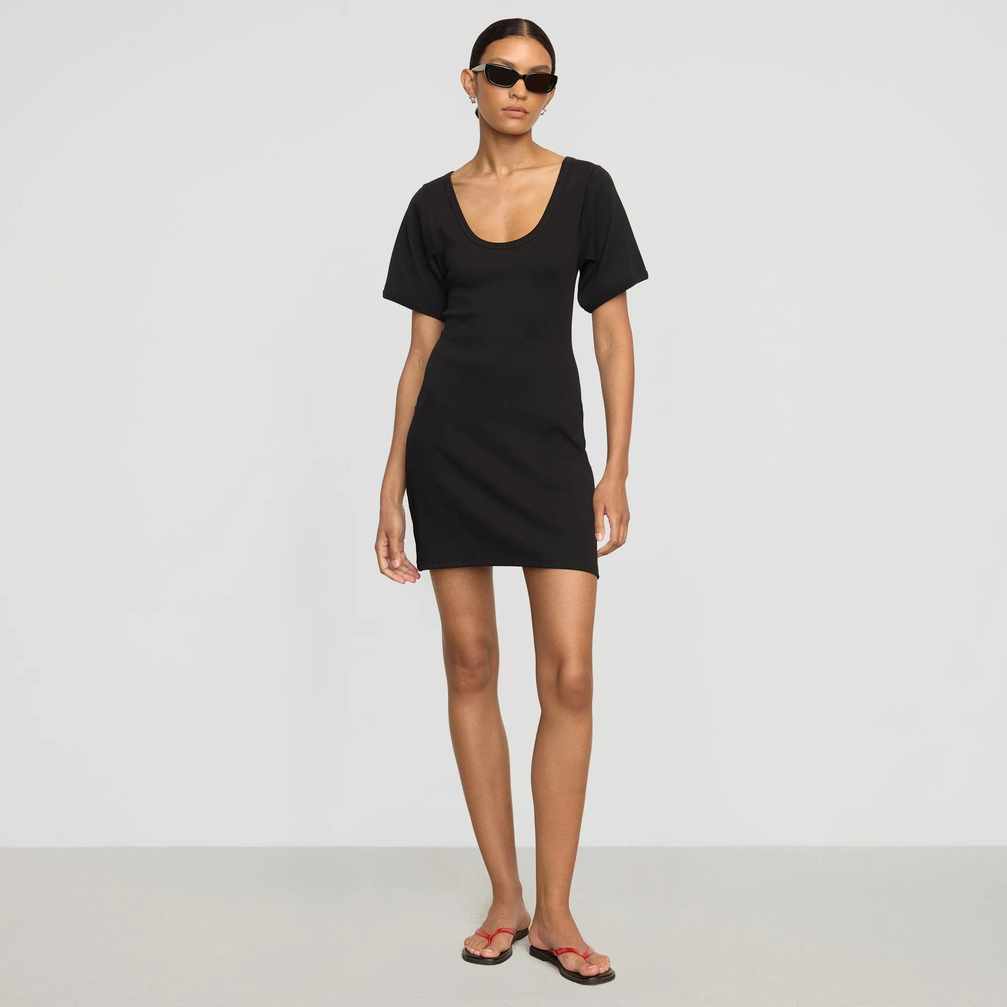 Rae Sculpted Scoop-Neck Mini Dress Casual Comfort