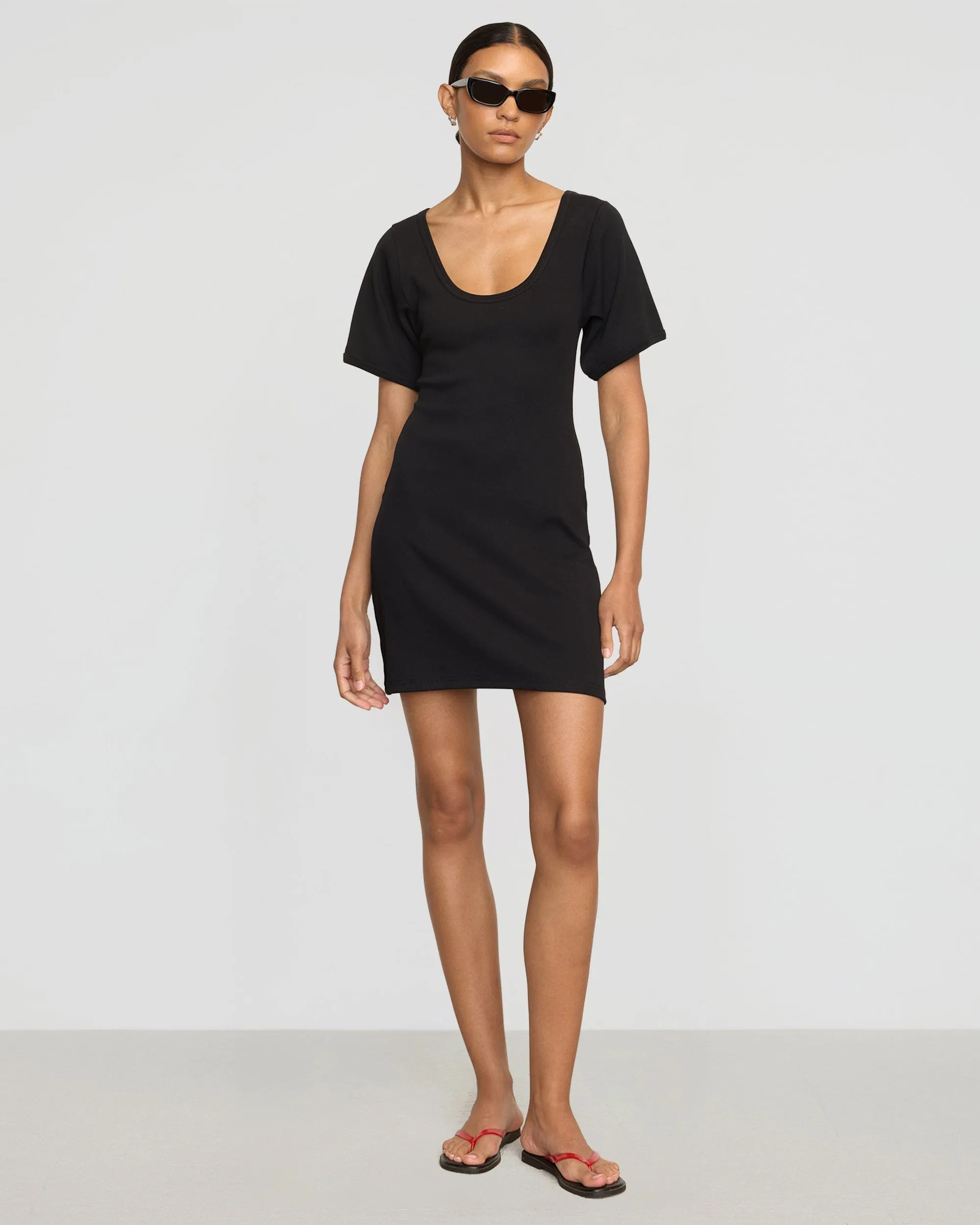 Clean Cut Rae Sculpted Scoop-Neck Mini Dress