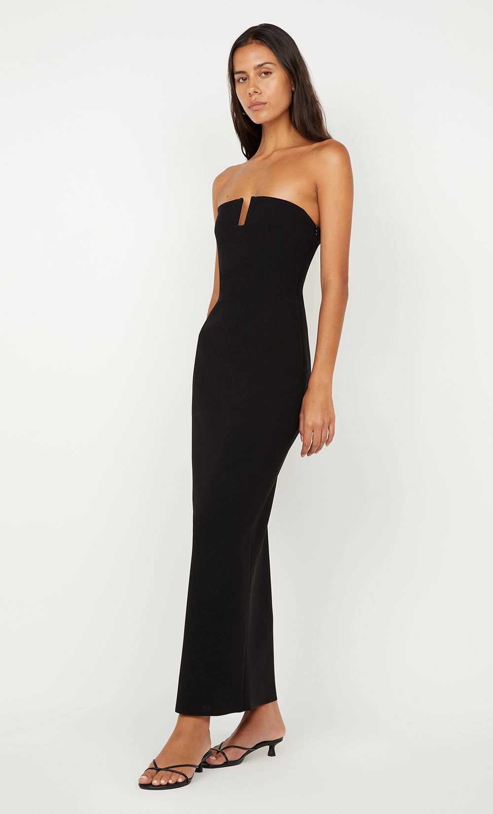 Soft Contour Minimal Tone RAFI STRAPLESS DRESS - BLACK