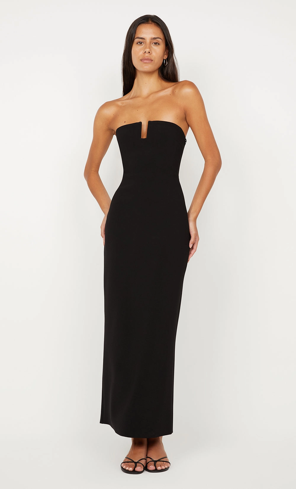 Pure Fabric Playful Cut RAFI STRAPLESS DRESS - BLACK
