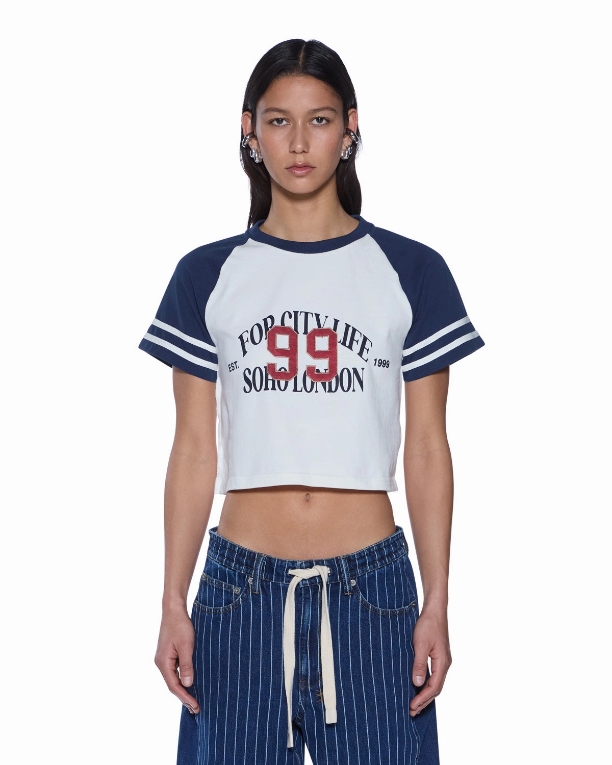 Modular Pocket Layout RAGLAN BOXY SS TEE VINTAGE WHITE/NAVY