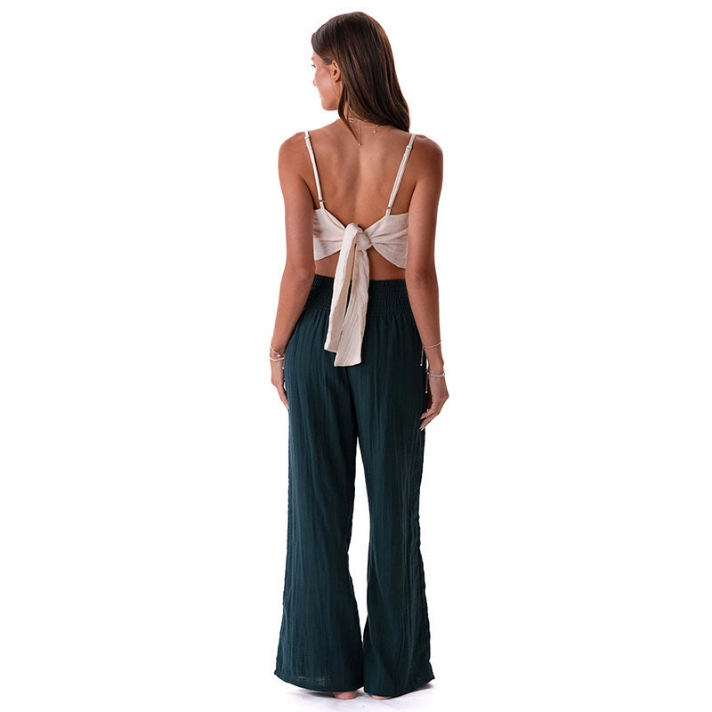 Adjustable drawstring Rainforest Wide Leg Cotton Pants