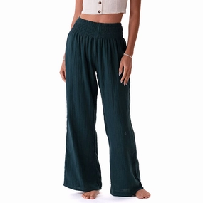 Utility Style Belt loops Rainforest Wide Leg Cotton Pants