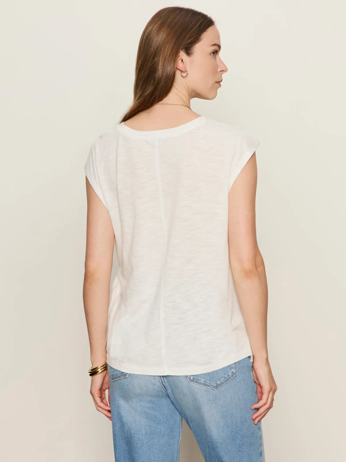 Chic Comfort Style Tagless Design Side Tie Muscle Tee White