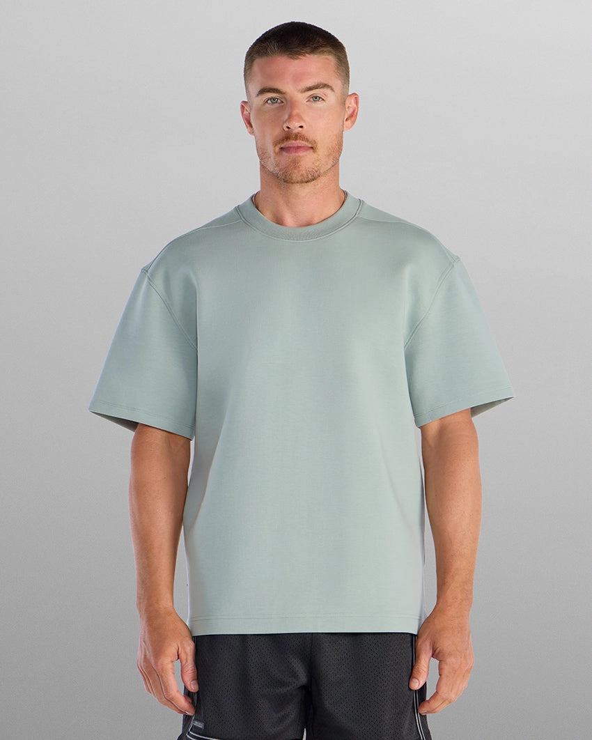 Laser Cut Edges Wrinkle Resistant Weave Roamknit Relaxed Short Sleeve