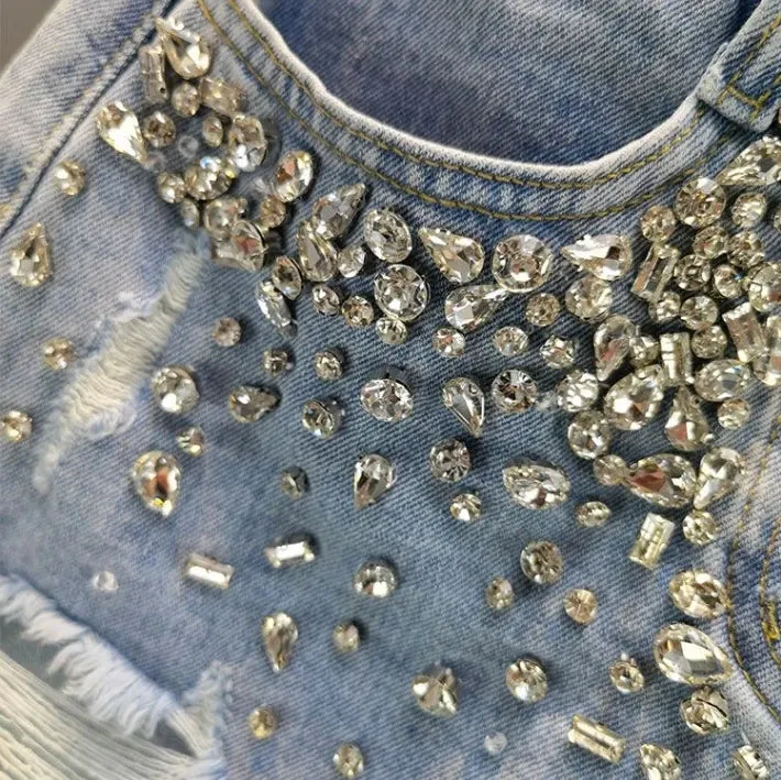 Razzle Dazzle High Waisted Denim Shorts