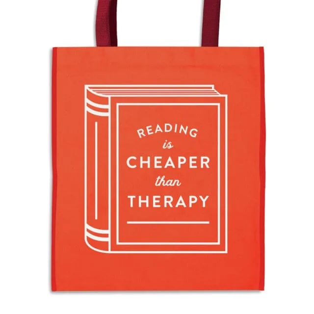 Reading is Cheaper Than Therapy Reusable Shopping Bag by Galison