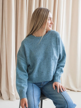LanolinFree Wool Processing Fall Wardrobe Quinn Sweater - Blue