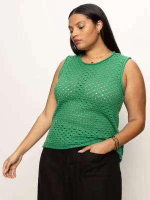 Crochet Shell Sweater Palm Extended Sizing Stylish and Fun