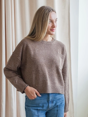 Soft Touch Brushed Surface Quinn Sweater - Brown