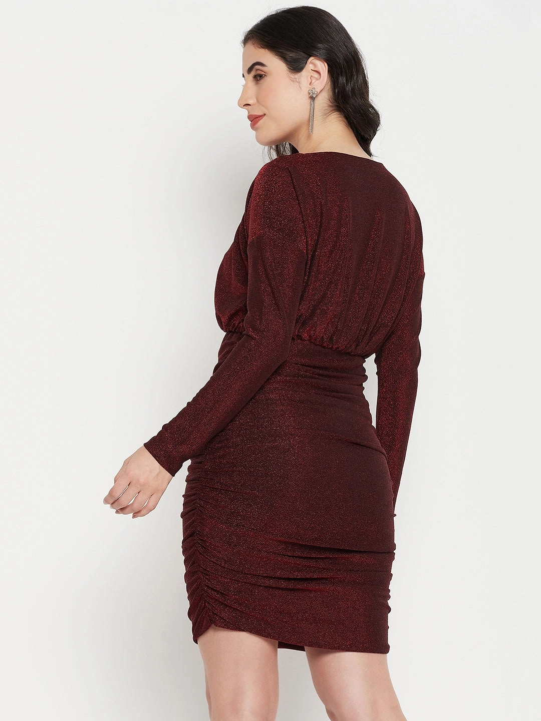 Madame Red Shimmer Bodycon Dress Polished Tailoring