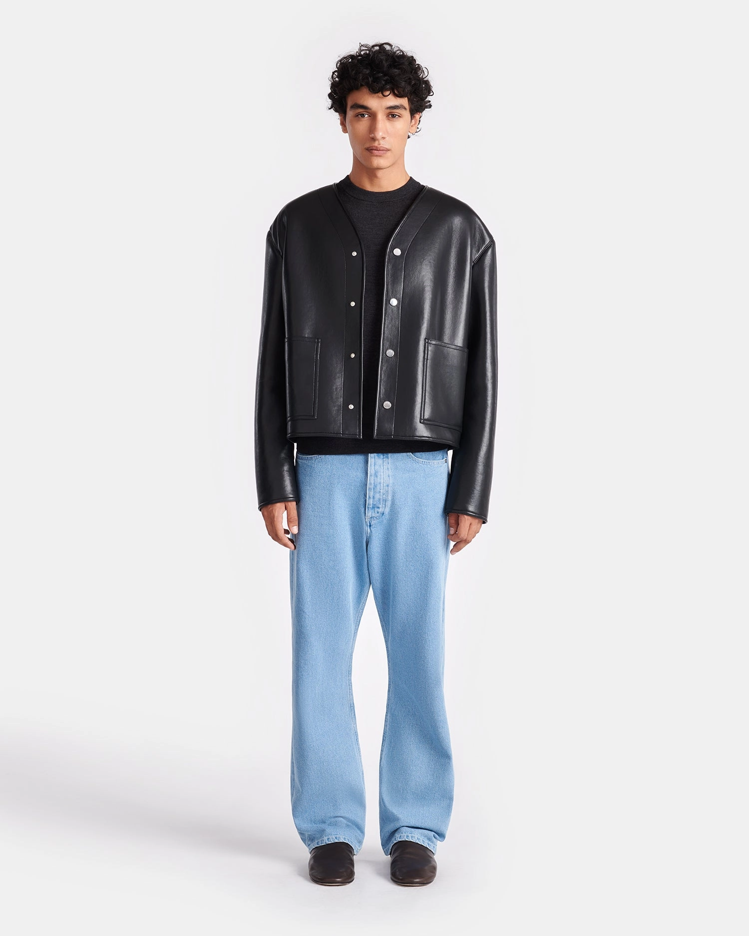 construction quality Vico - Bonded Shearling Jacket - Black Brown