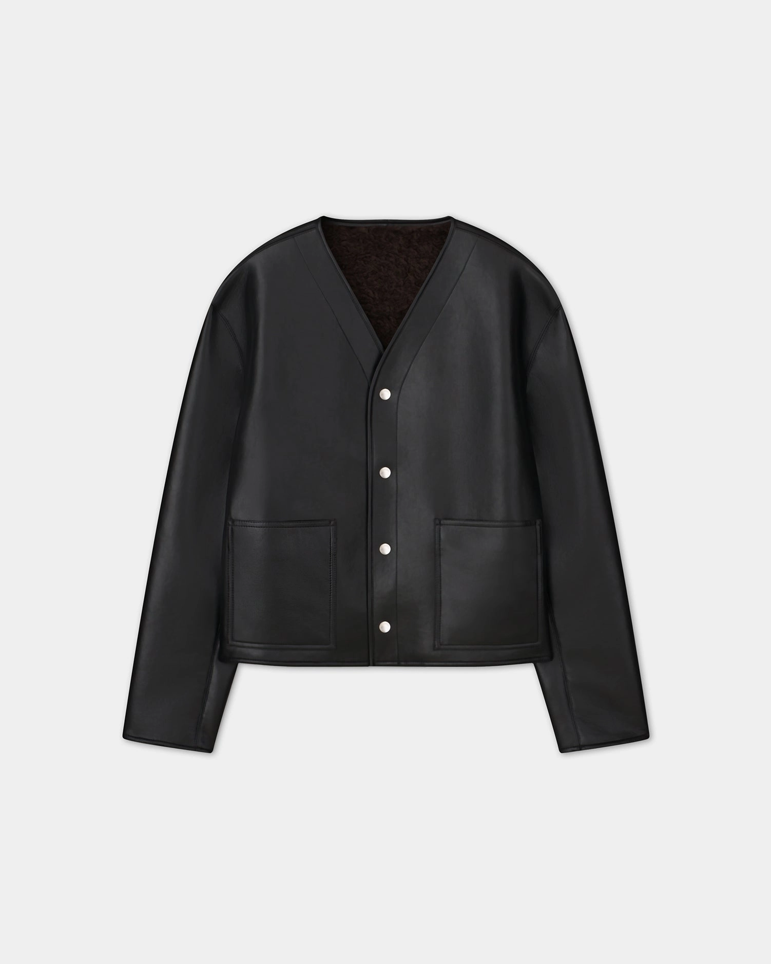short term use Elegant Look Vico - Bonded Shearling Jacket - Black Brown