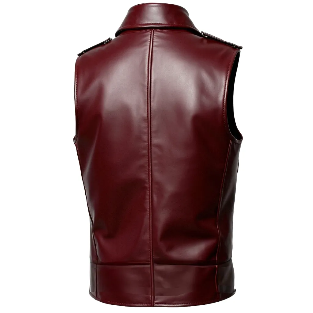 Red Biker Vest – Iconic Leather Style | El Zoro