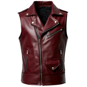 Red Biker Vest – Iconic Leather Style | El Zoro