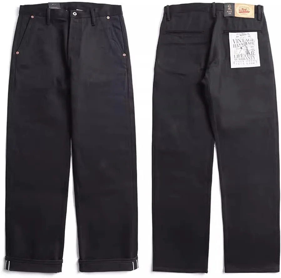 Red Tornado Black Officer Pants Selvedge Denim Relaxed Fit