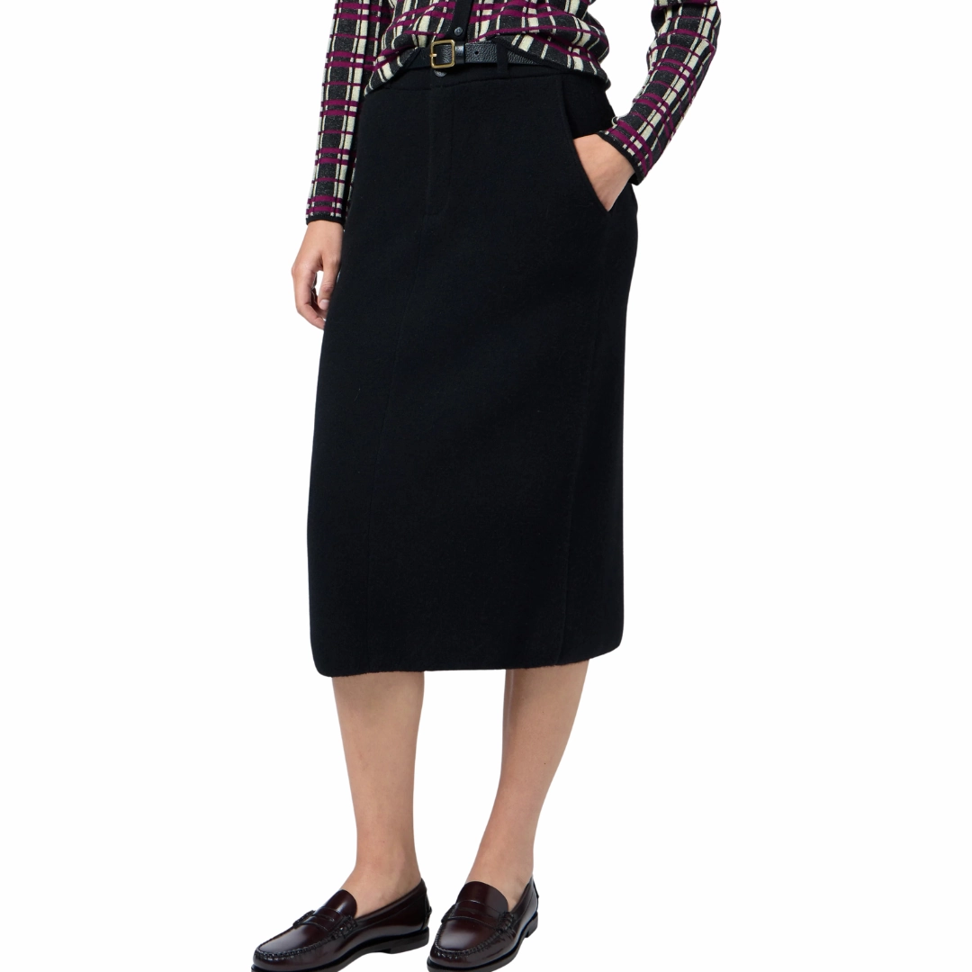 Cashmere Tailored Skirt Adjustable Ties Casual Moments