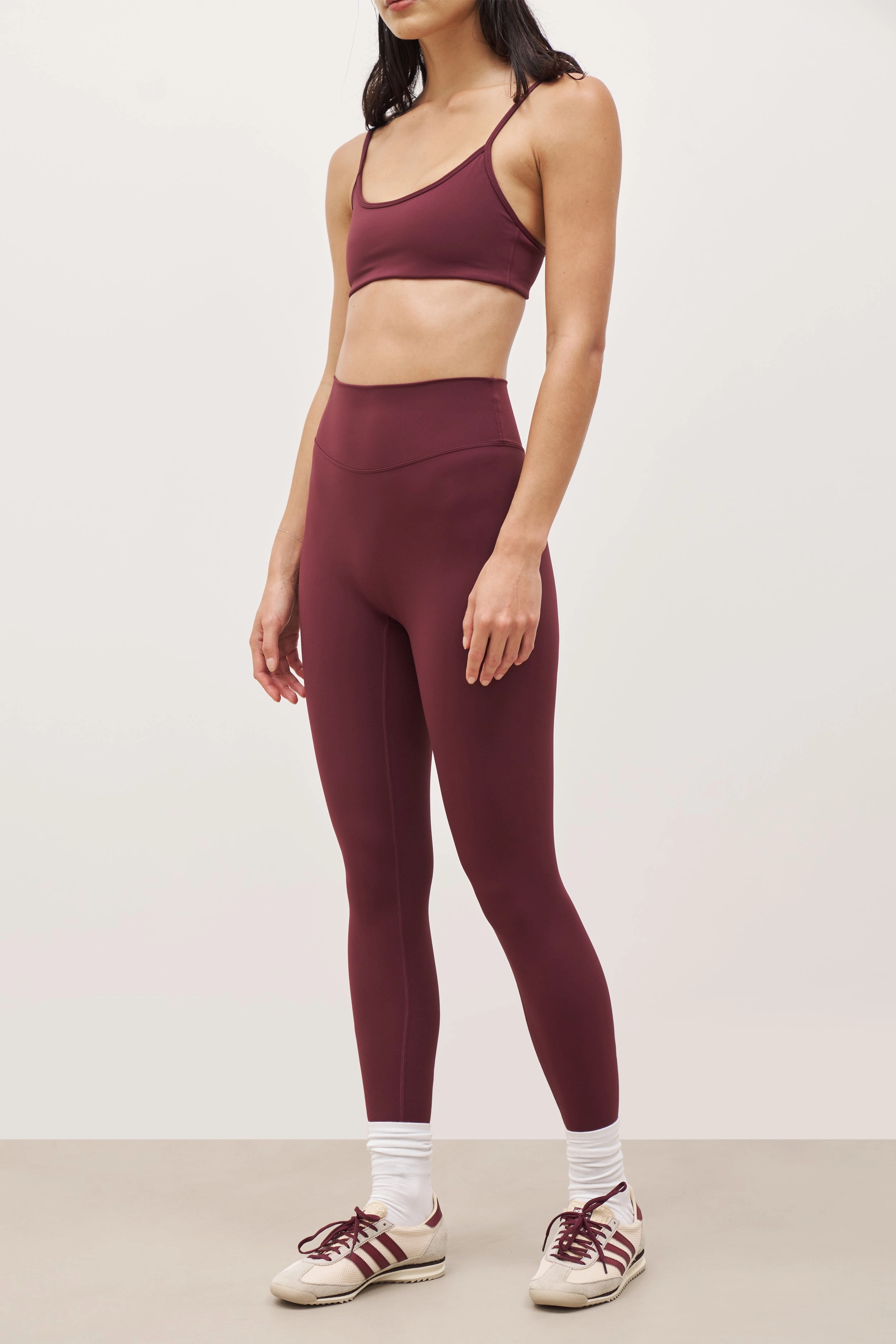 Non Restrictive Cut Base Sculpting Leggings - Merlot