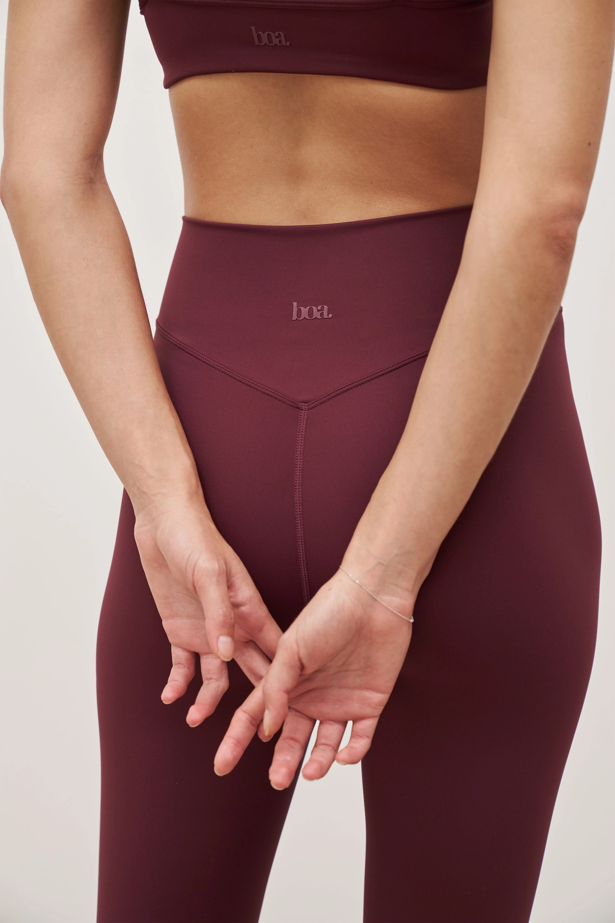 Interlock Weave Roll Up Sleeve System Base Sculpting Leggings - Merlot