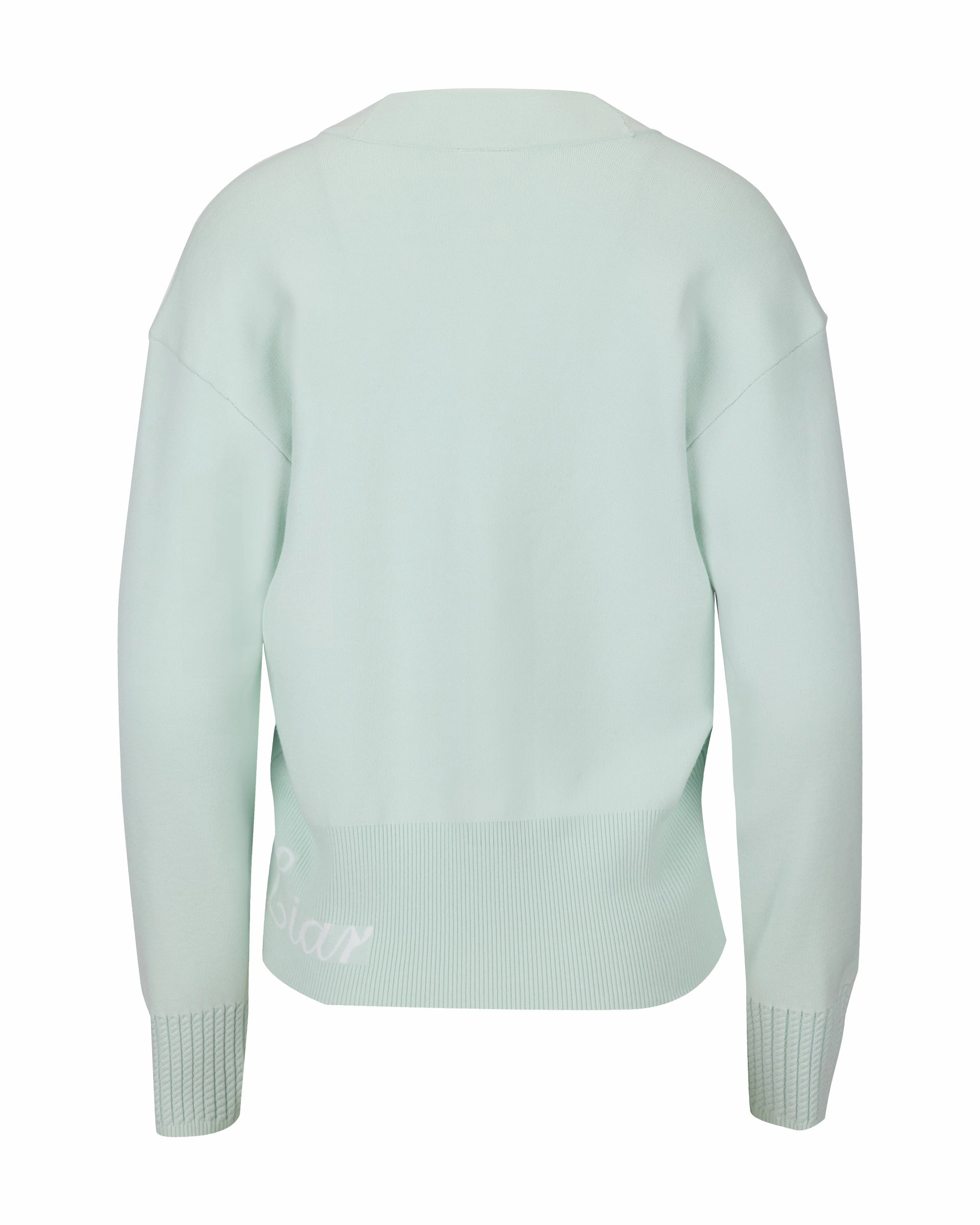Loose fit V-neck cardigan - Mint AntiPillingTechnology Self Fabric Tie