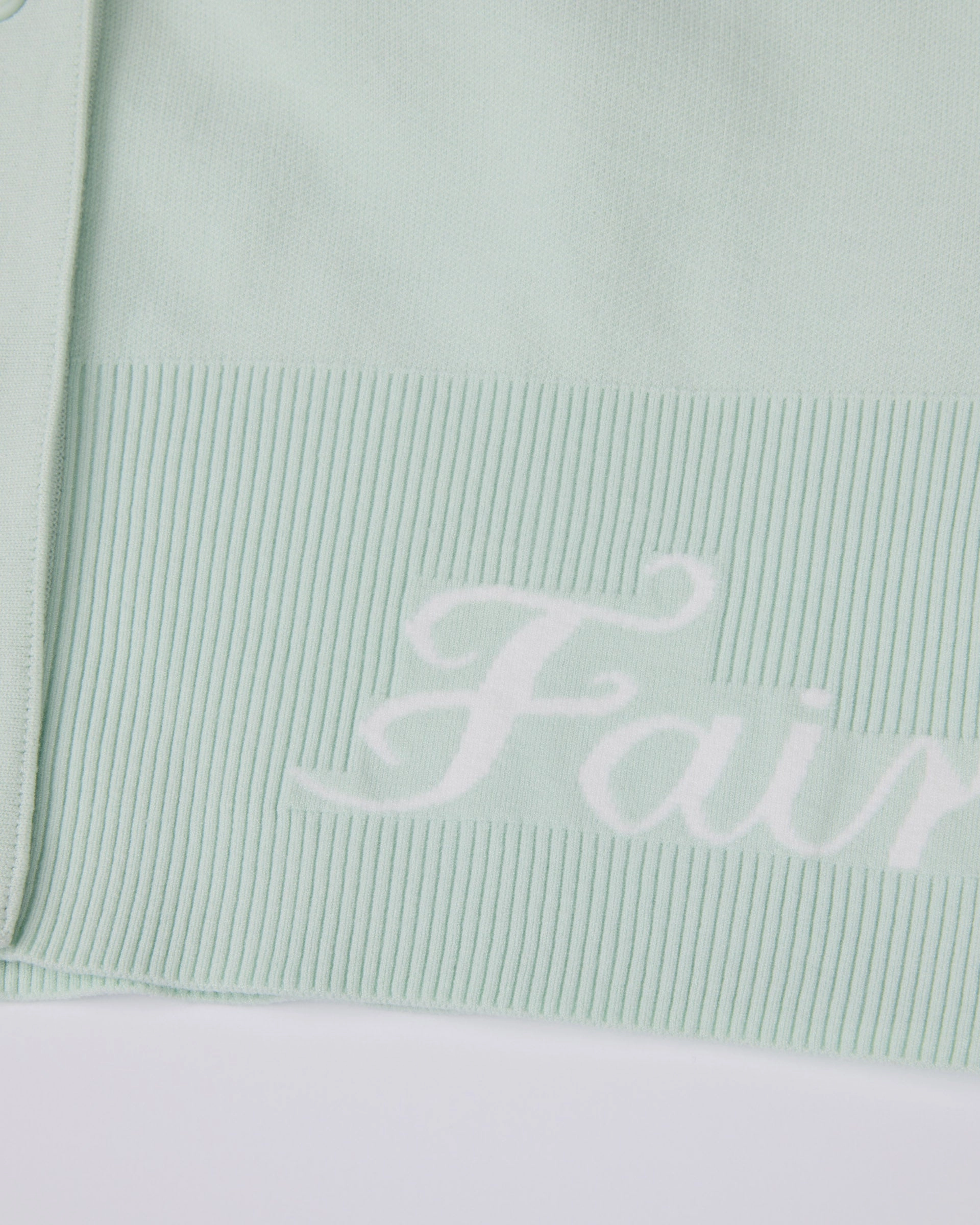 Loose fit V-neck cardigan - Mint Wrinkle Resistant Texture