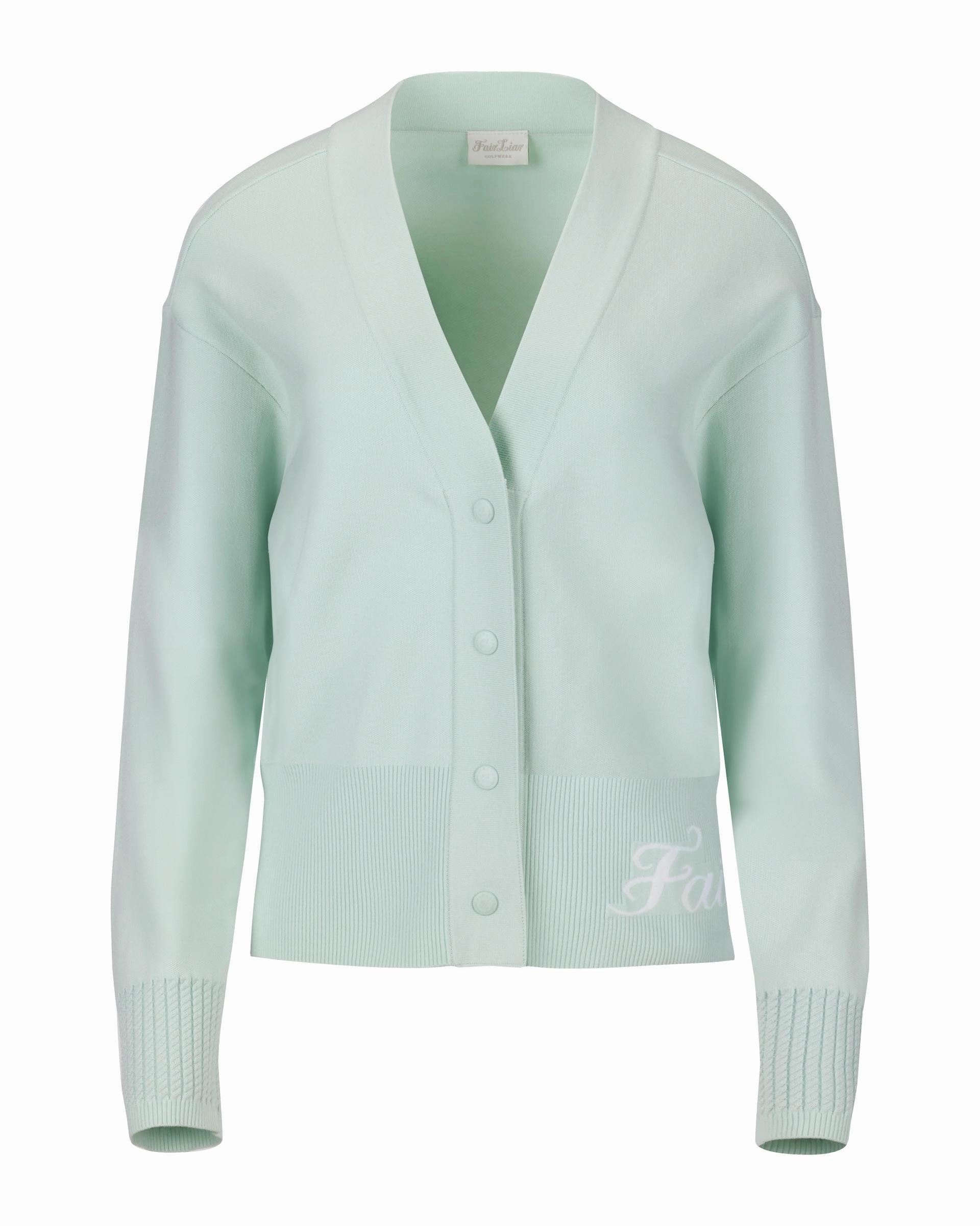 Loose fit V-neck cardigan - Mint Abrasion Resistant Edges Zipper Guard Weatherproofing