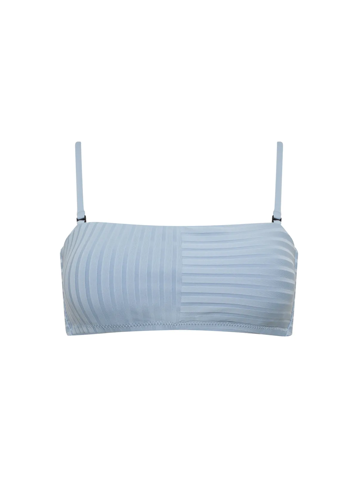 Layered Panel Construction Refresh Rib Bandeau Bikini Top Blue Chateau