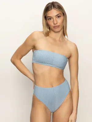 StretchKnit Refresh Rib Bandeau Bikini Top Blue Chateau