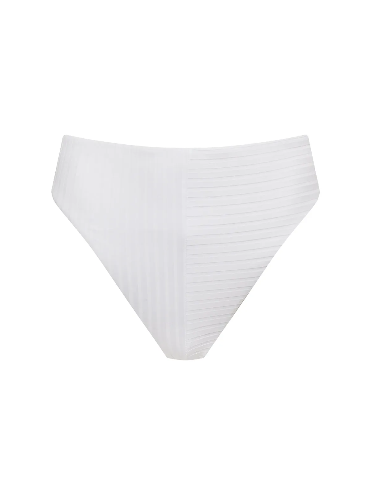 Refresh Rib High Rise Bikini Bottom White LowMaintenanceMaterial