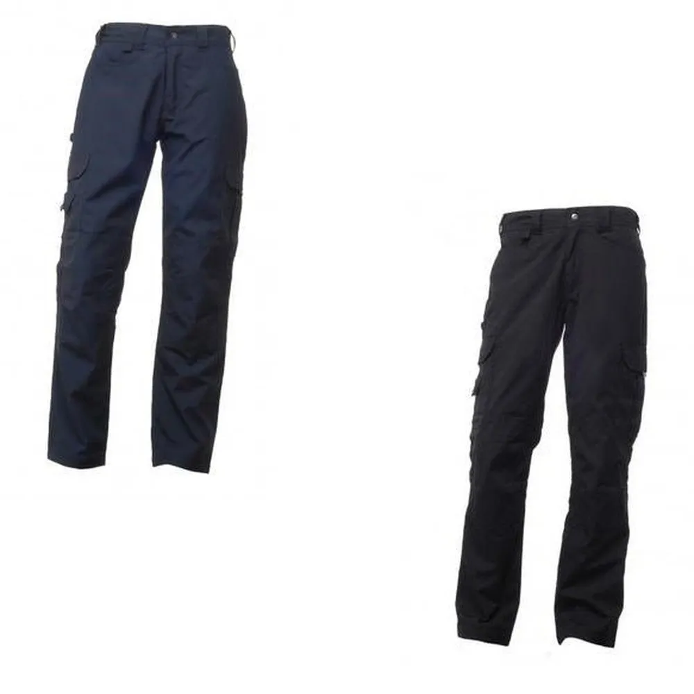 Regatta Mens Navy Black Premium Cargo Workwear Trousers TRJ325