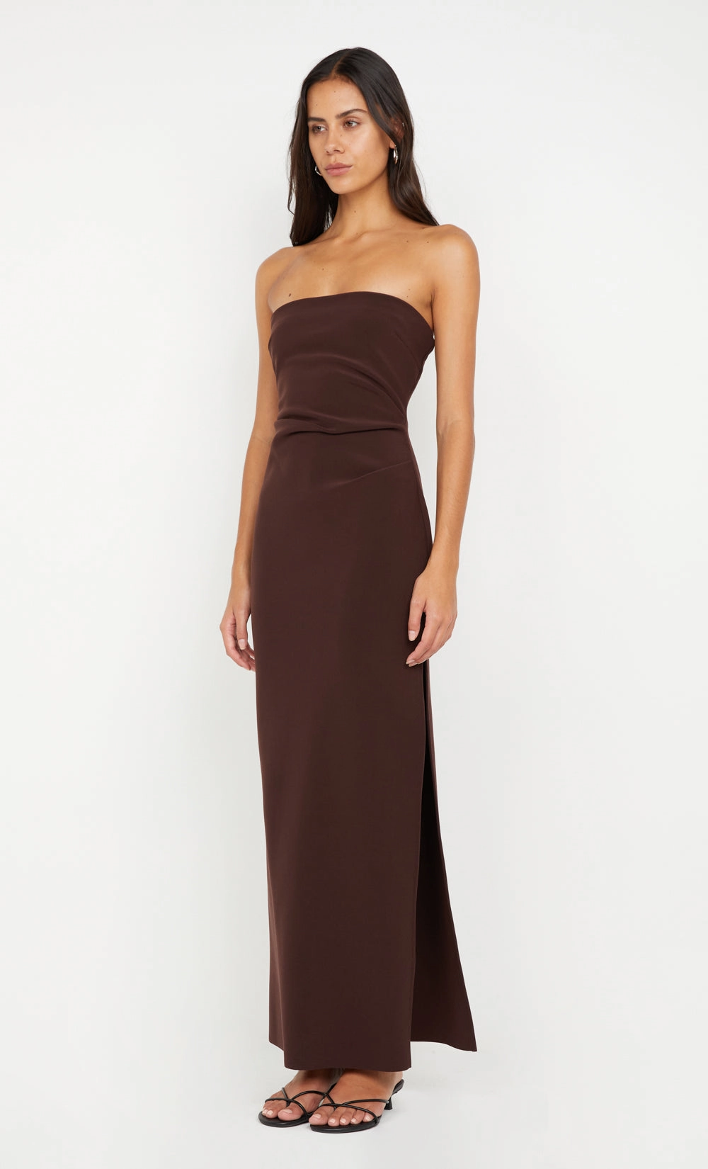 REINA STRAPLESS MAXI DRESS - DARK CHOCOLATE Premium Look